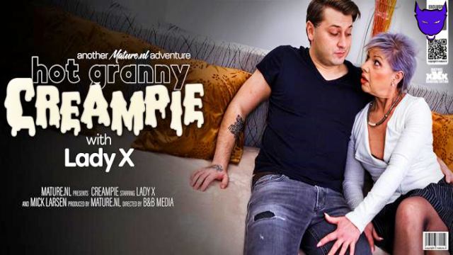 [Mature NL] Lady X: Young guy fucks hot small breasted grandma Lady X and gives her a creampie